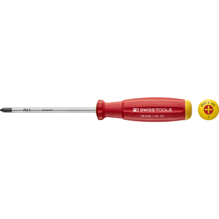 PB Swiss 8190 SwissGrip Phillips Cross Screwdriver PH1 x 100mm