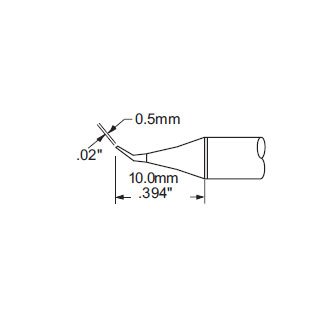 Metcal Soldering Tip Sharp Bent 0.5mm (0.02