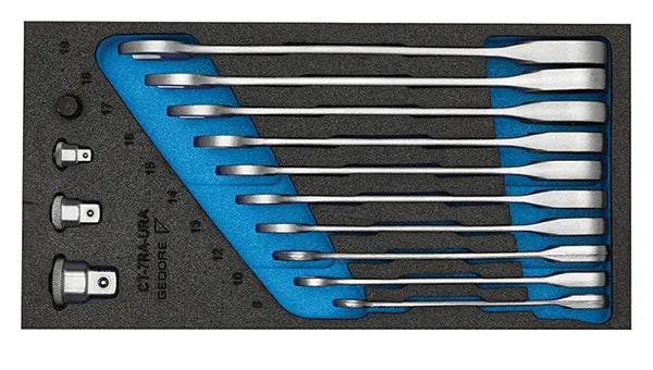 Gedore Ring Ratchet Spanner Set & Adapter in CT Module
