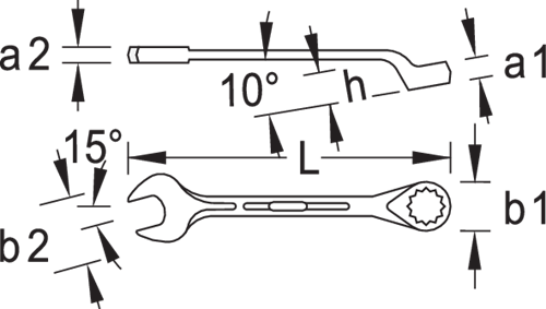 Gedore 1B 19mm Combination Spanner UD Profile