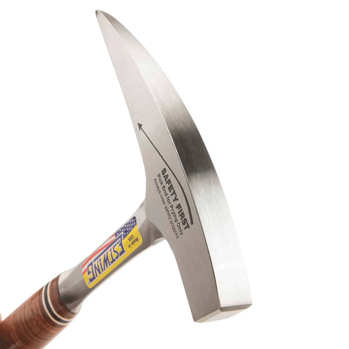 Estwing 22 Oz Solid Steel Rock Pick With Pointed Tip And Leather Grip