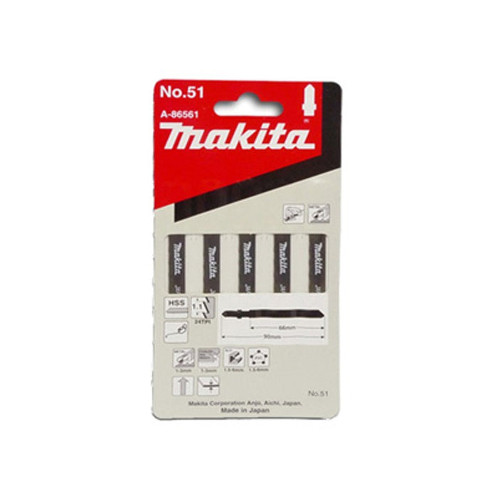 Makita Jigsaw Blade No:51 - Bayonet Type, 5 Pack