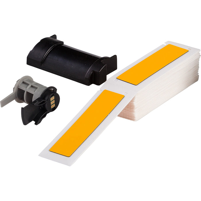 Brady M710 Engraved Plate Replacement Labels 100 Labels/Pack 25.00mm(W) x 100.00mm(H) Yellow