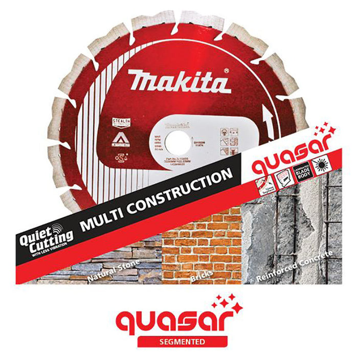 Makita 400mm x 25.4mm Diamond Blade 12mm Segmented Quasar (Red) B-15883