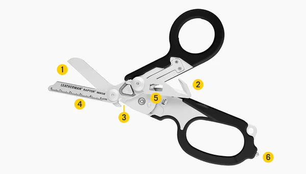 Leatherman 6 Tool Raptor® Rescue Multi-Tool Black Handles with Utility Holster