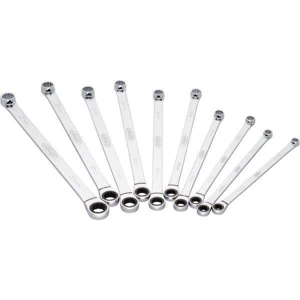 Vigor V7031 Ratcheting Box-End Wrench Set Extra Long