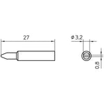 Weller XNT C Soldering Tip 3.2x0.8mm T0054485899