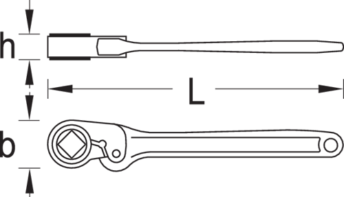 Gedore Friction Ratchet Handle Without Insert Ring 400mm 31 K 16