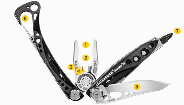 Leatherman 7 Tool Skeletool CX Lightweight Multi-Tool with Knife Blade Nightshade