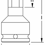 Elora Impact Socket 1.1/2in inside hexagon 793INA-1.5/8in AF