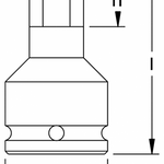 Elora Impact Socket 1.1/2in inside hexagon 793INA-1.3/8in AF