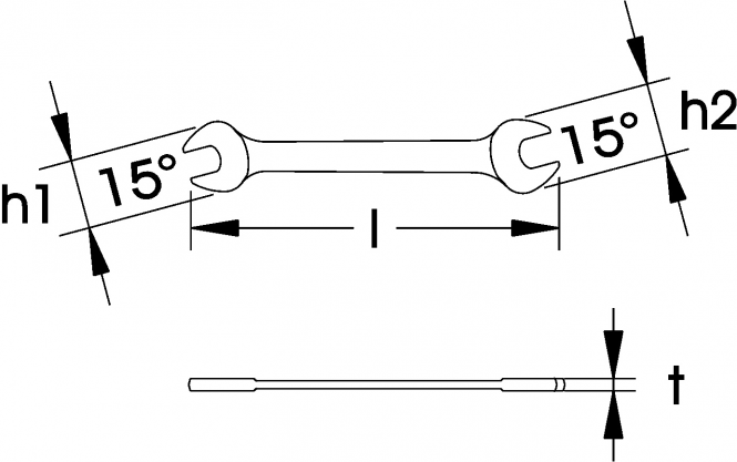 Elora Midget Open Ended Spanner 156-12x13mm