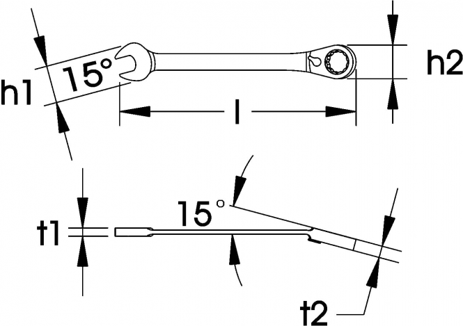 Elora Combination Spanner with Ring Ratchet reversible 204-J 11mm