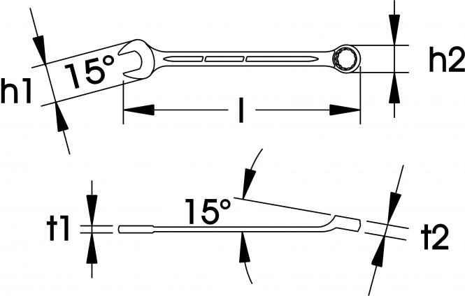 Elora Combination Spanner stainless 200-17mm