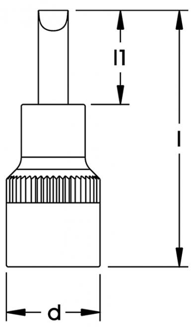 Elora Screwdriver Socket 1/2in plain slot 3200-IS 1.6x8