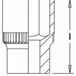 Elora Socket 1/2in bi-hexagon 770-LA 3/4in AF