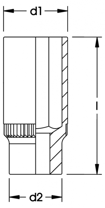Elora Socket 1/2in extra deep hexagon 771-LT 21mm