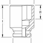 Elora Impact Socket 1in hexagon 792-28mm