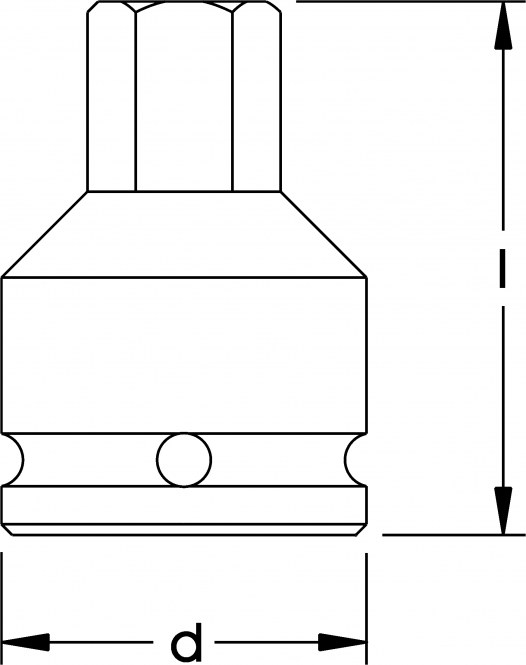 Elora Impact Screwdriver Socket 1/2in inside hexagon 790IN-8mm