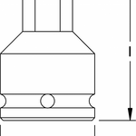 Elora Impact Screwdriver Socket 1/2in inside hexagon 790IN-19mm