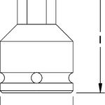 Elora Impact Screwdriver Socket 3/8in inside hexagon 789IN-3mm