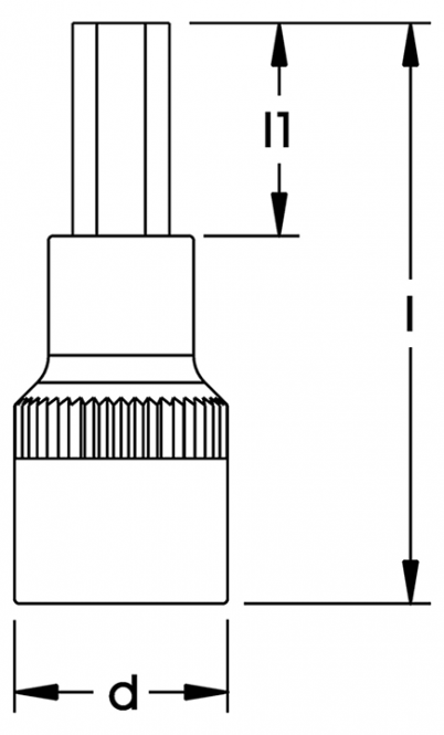 Elora Screwdriver Socket 1/2in inside hexagon with pin 3210-INZ 6