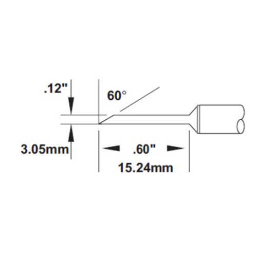 Metcal SMC Rework Cartridge Hoof Long 3.0mm 60° 900 Series SMC-9HF6030S