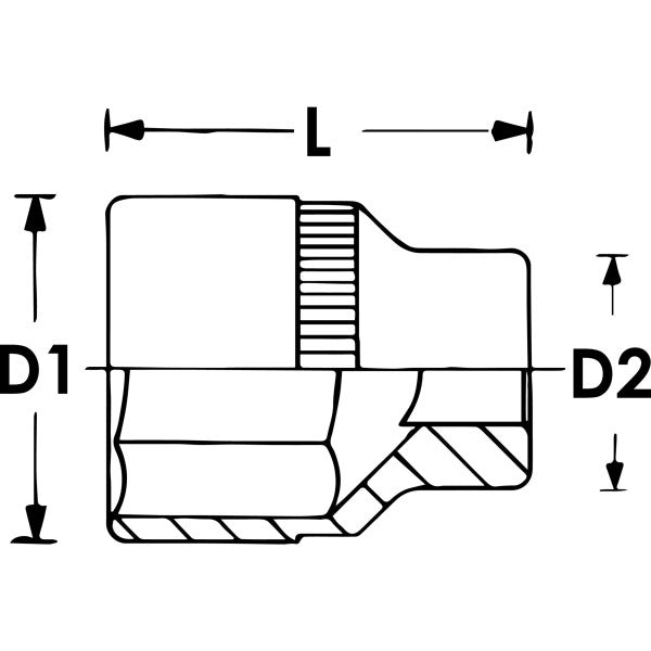 Vigor 3/4in Drive Socket V2333N Outside Hexagon Profile 36mm