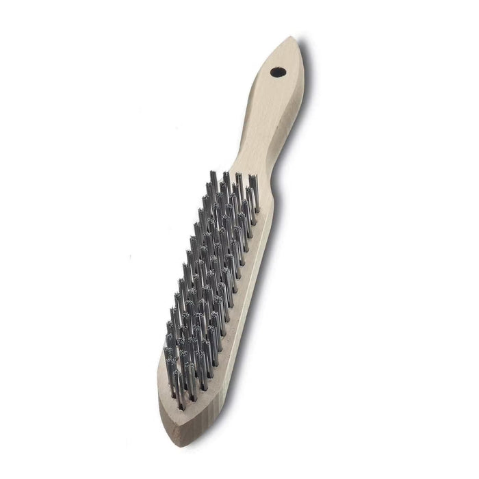 Lessmann Hand Brush 4 Rows Steel Wire STA Straight 0.35mm High 32mm Heavy Type