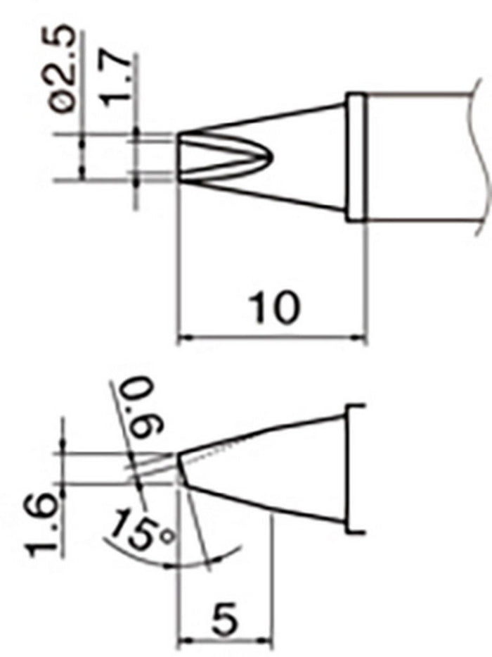 Hakko T12-1610 Soldering Tip With V-Groove