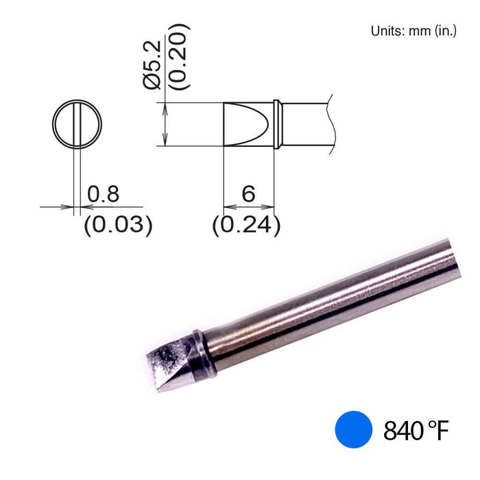 Hakko T31B-01D52 Chisel Tip, 840°F / 450°C