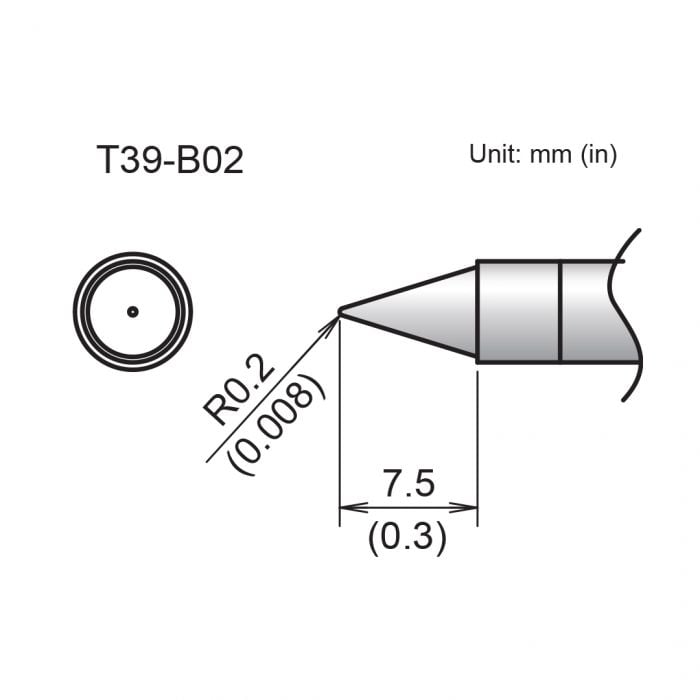 Hakko T39 Soldering Tip/Shape-0.2B For FX971