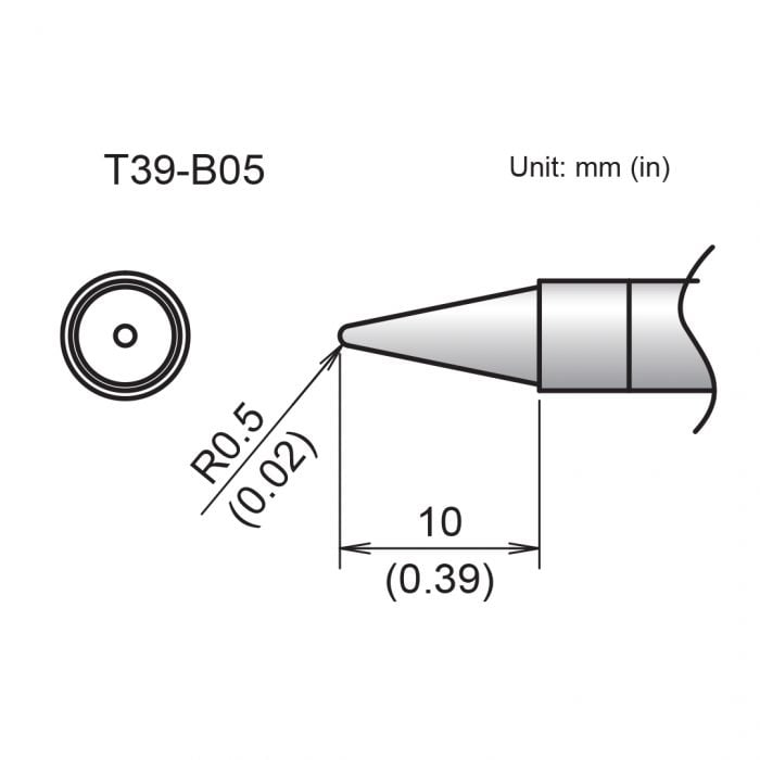Hakko T39 Soldering Tip/Shape-0.5B For FX971