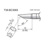 Hakko T39 Soldering Tip/Shape-BC Hor:3mm Vrt:6.5mm For FX971