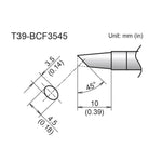 Hakko T39 Soldering Tip/Shape-BC Hor:3.5mm Vrt:4.5mm Tinned Surface Only For FX971