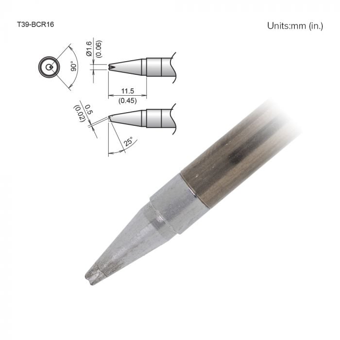 Hakko T39 Soldering Tip/Shape-1.6BC W/V-Groove For FX971