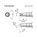 Hakko T39 Soldering Tip/Shape-4BC W/V-Groove For FX971