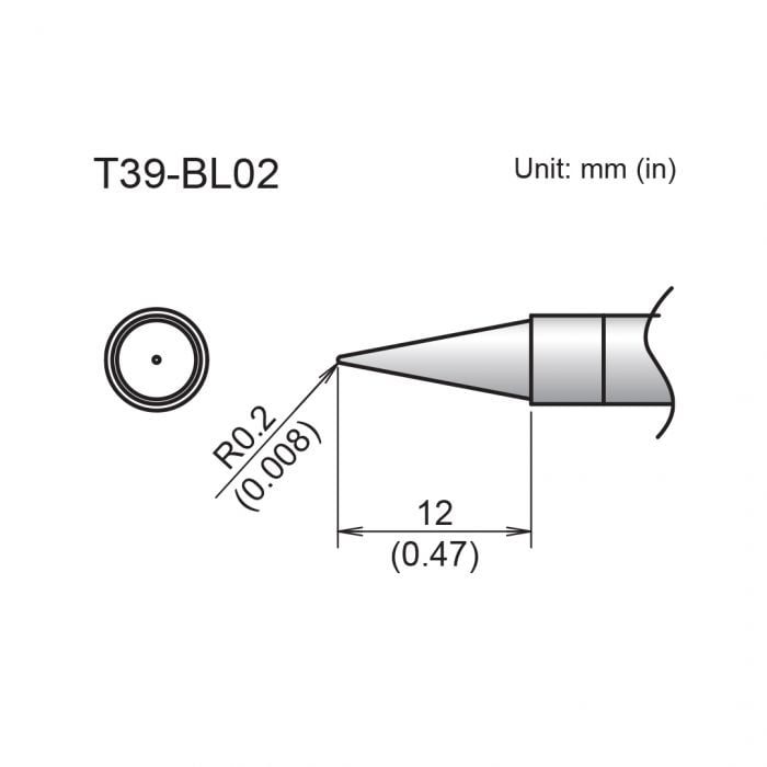 Hakko T39 Soldering Tip/Shape-0.2Bl For FX971