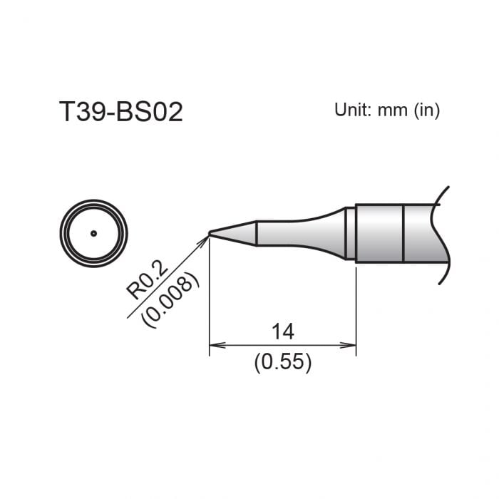 Hakko T39 Soldering Tip/Shape-0.2Bs For FX971
