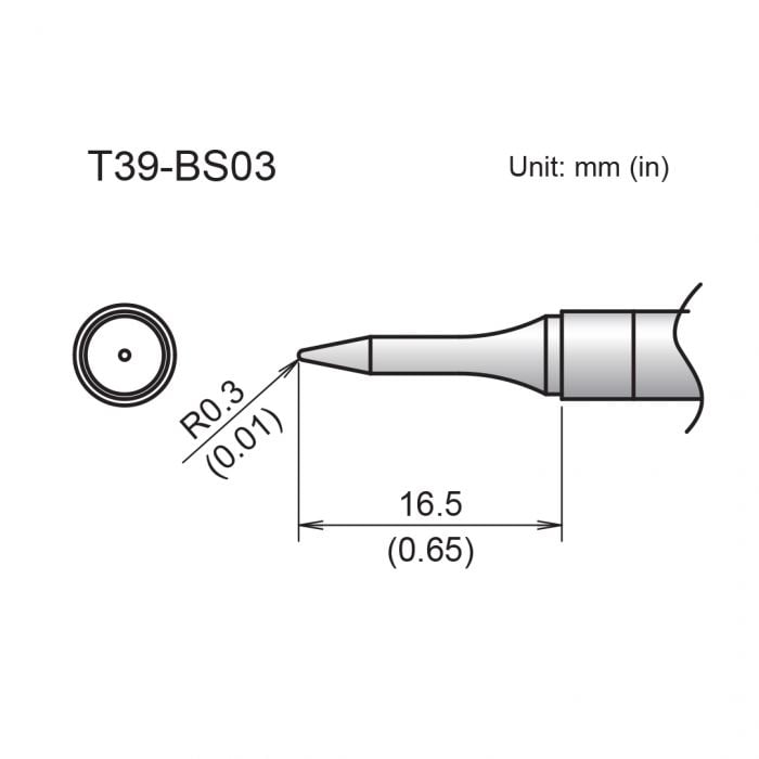 Hakko T39 Soldering Tip/Shape-0.3Bs For FX971