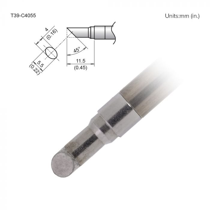 Hakko T39 Soldering Tip/Shape-C Hor:4mm Vrt:5.5mm For FX971