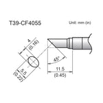 Hakko T39 Soldering Tip/Shape-C Hor:4mm Vrt:5.5mm Tinned Surface Only For FX971