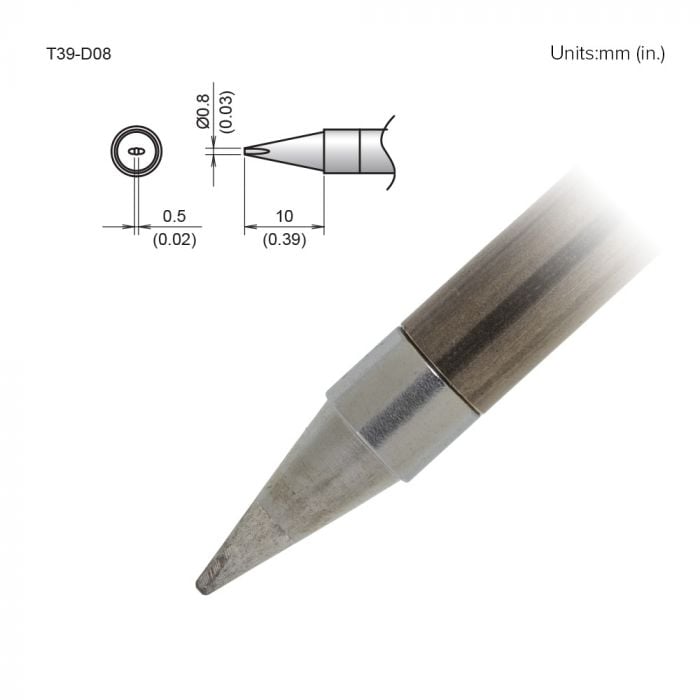Hakko T39 Soldering Tip/Shape-0.8D For FX971