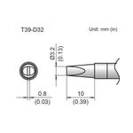 Hakko T39 Soldering Tip/Shape-3.2D For FX971