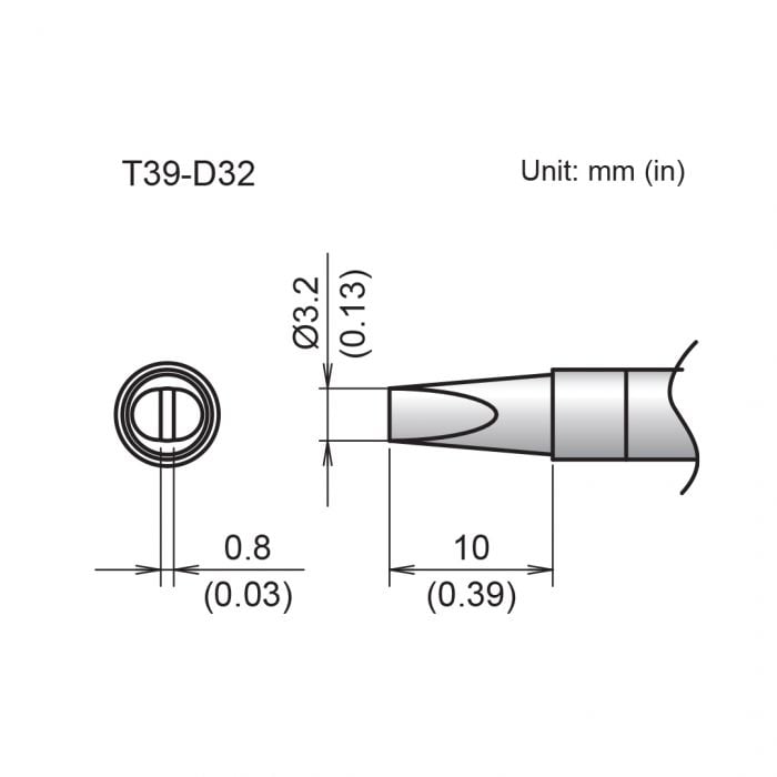 Hakko T39 Soldering Tip/Shape-3.2D For FX971