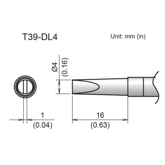Hakko T39 Soldering Tip/Shape-4Dl For FX971