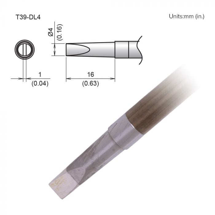 Hakko T39 Soldering Tip/Shape-4Dl For FX971