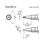 Hakko T39 Soldering Tip/Shape-1.2D W/V-Groove For FX971