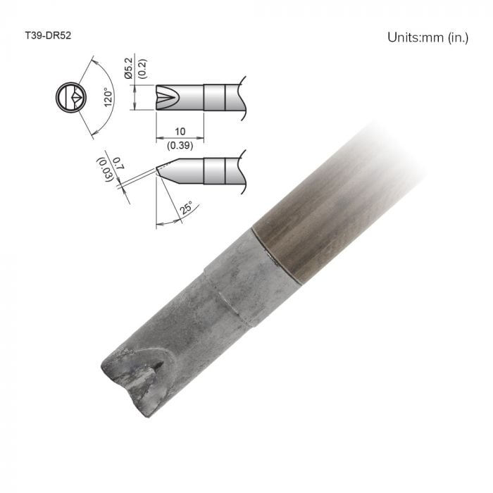 Hakko T39 Soldering Tip/Shape-5.2D W/V-Groove For FX971