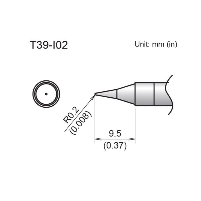 Hakko T39 Soldering Tip/Shape-0.2I For FX971
